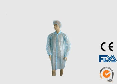 Waterproof Disposable Laboratory Coats Light Blue Color With Elastic Wrist