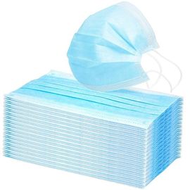 Çin Mavi Renk Tek Kullanımlık Yüz Maskesi Ağırlığı 25 + 25 + 25gsm Solunum Koruması Fabrika